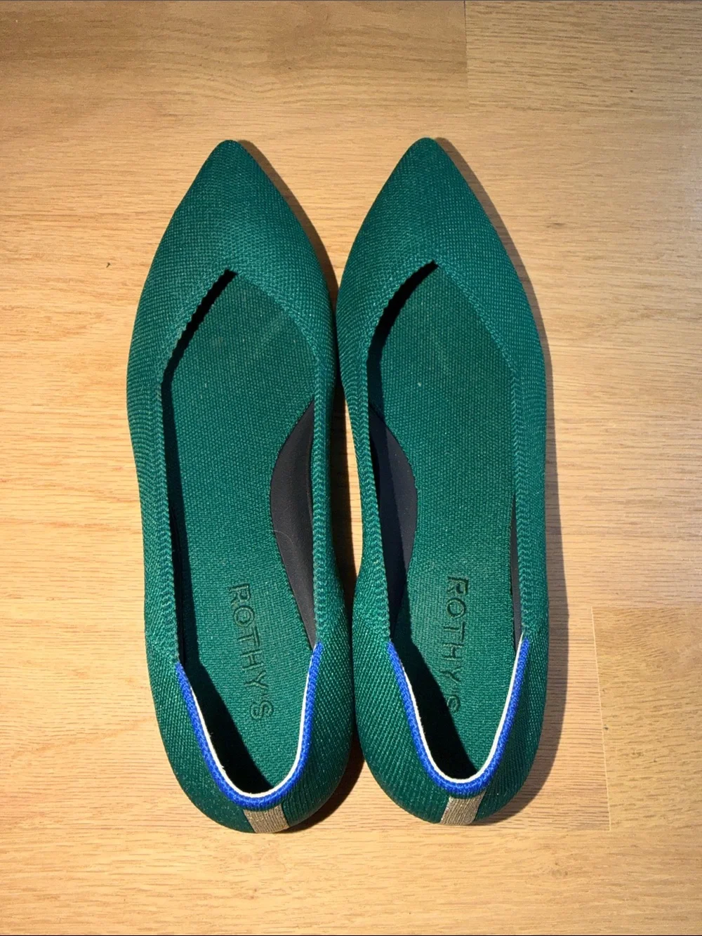 Rothy's Emerald Green Pointed Knit Flats - Picture 6 of 7